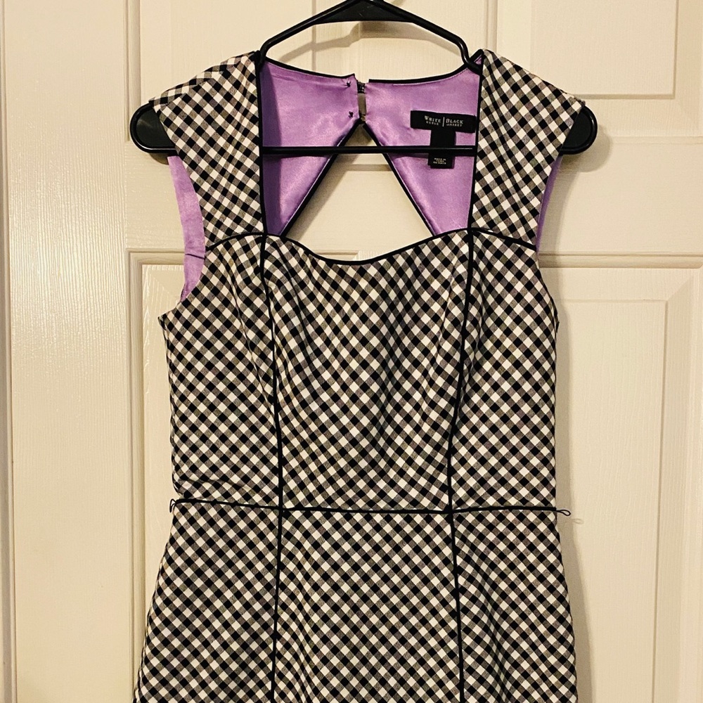 gingham black and white dress